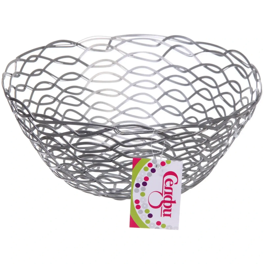 Фруктовница «Brownie» 23*9см волна серая