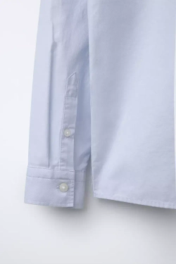 ZARA ОДНОТОННАЯ РУБАШКА, НЕБЕСНО-ГОЛУБОЙ