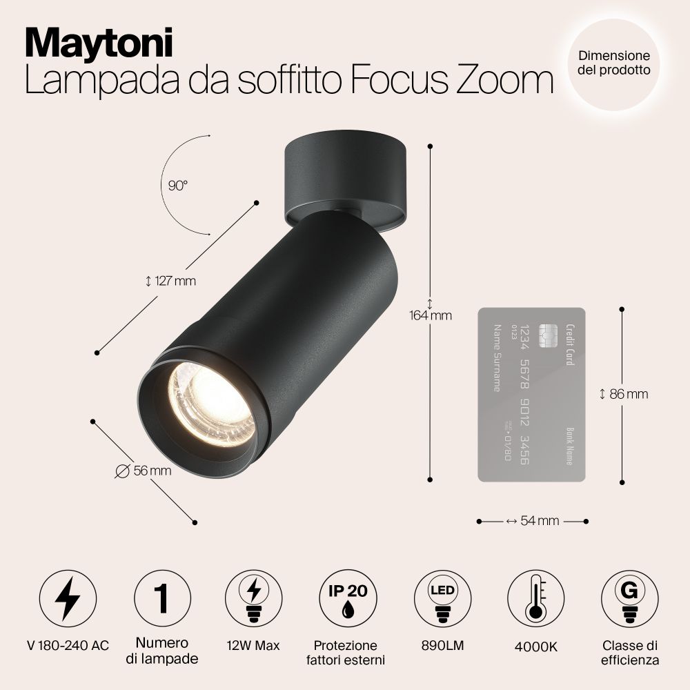 Потолочный светильник Technical C055CL-L12W4K-Z-B