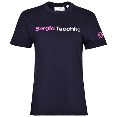 Женская теннисная футболка Sergio Tacchini Robin Woman T-shirt - navy/pink