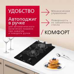 Комплект техники: Газовая панель Hansa BHKS330500 + Встраиваемая вытяжка Hansa OMP6212SIH + Духовой шкаф Hansa BOES68460