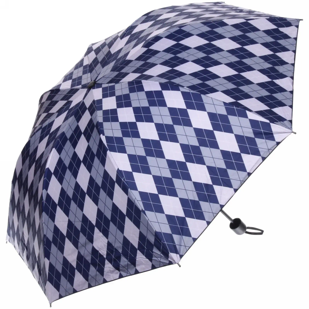Зонт механический ветроустойчивый, матовая ручка «BESTzontik», белый ромбик, длина 25см, d-110см