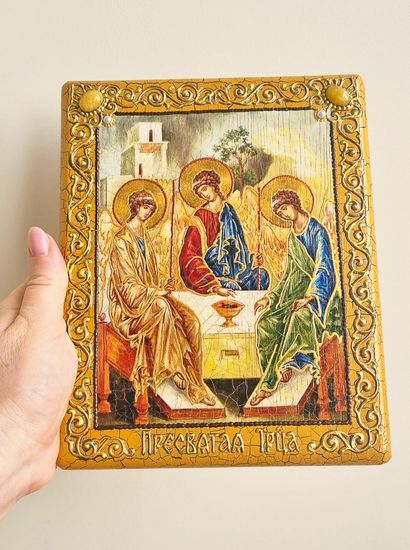 Икона Пресвятая Троица 16х20 см