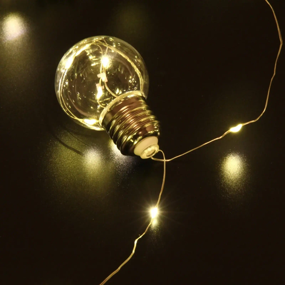 Гирлянда для дома «Теплый свет» на батарейках 3,0 м, 10 насадок, 80 ламп LED, d-5 см, 2 реж, (3АА), IP-20, Теплый белый