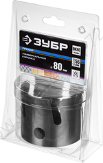 ЗУБР ПРОУНИВЕРСАЛ 80 мм, Коронка с твердосплавными резцами, Профессионал (29514-80)