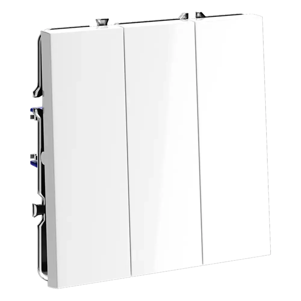 Выключатель встраиваемый VOLTUM S70 трехклавишный 10А, (белый глянцевый)