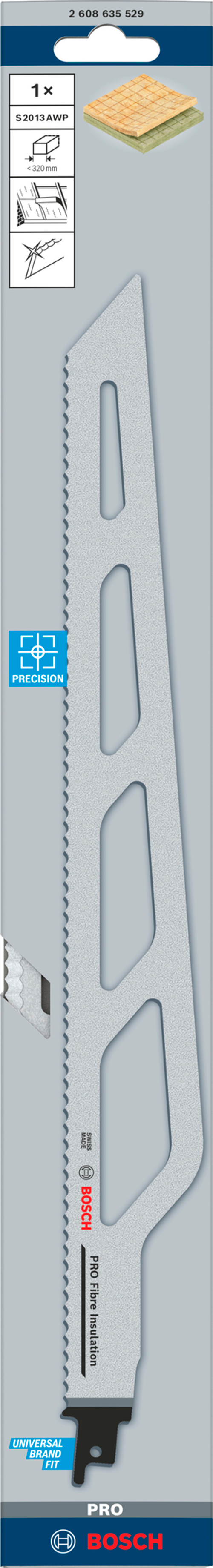Сабельное полотно по волокнистым плитам S 2013 AWP BOSCH 2608635529