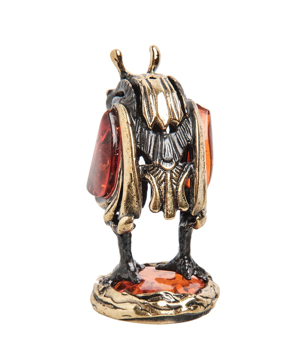 Народные промыслы AM- 596 Фигурка «Филин-трансформер» (латунь, янтарь)