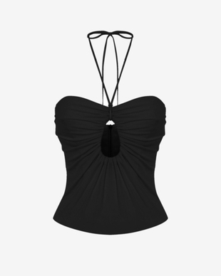 Топ корсетного типа из трикотажа со сборкой