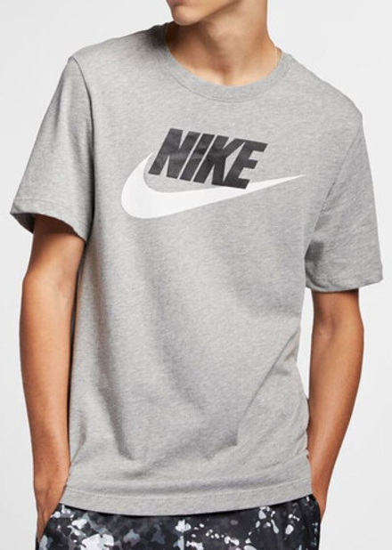 Мужская теннисная футболка Nike Sportswear T-Shirt Icon Futura M - grey heather/black/white