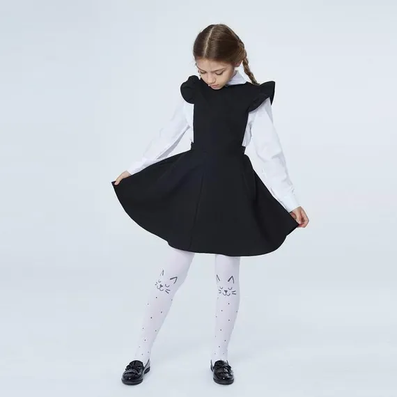 Школьный сарафан, цвет черный, рост 128