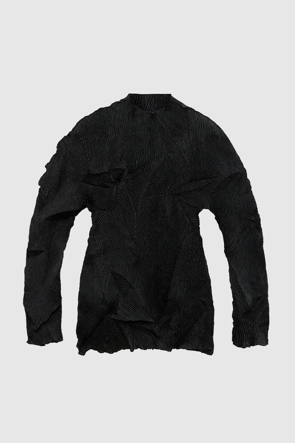 Блуза из гофрированной ткани черная