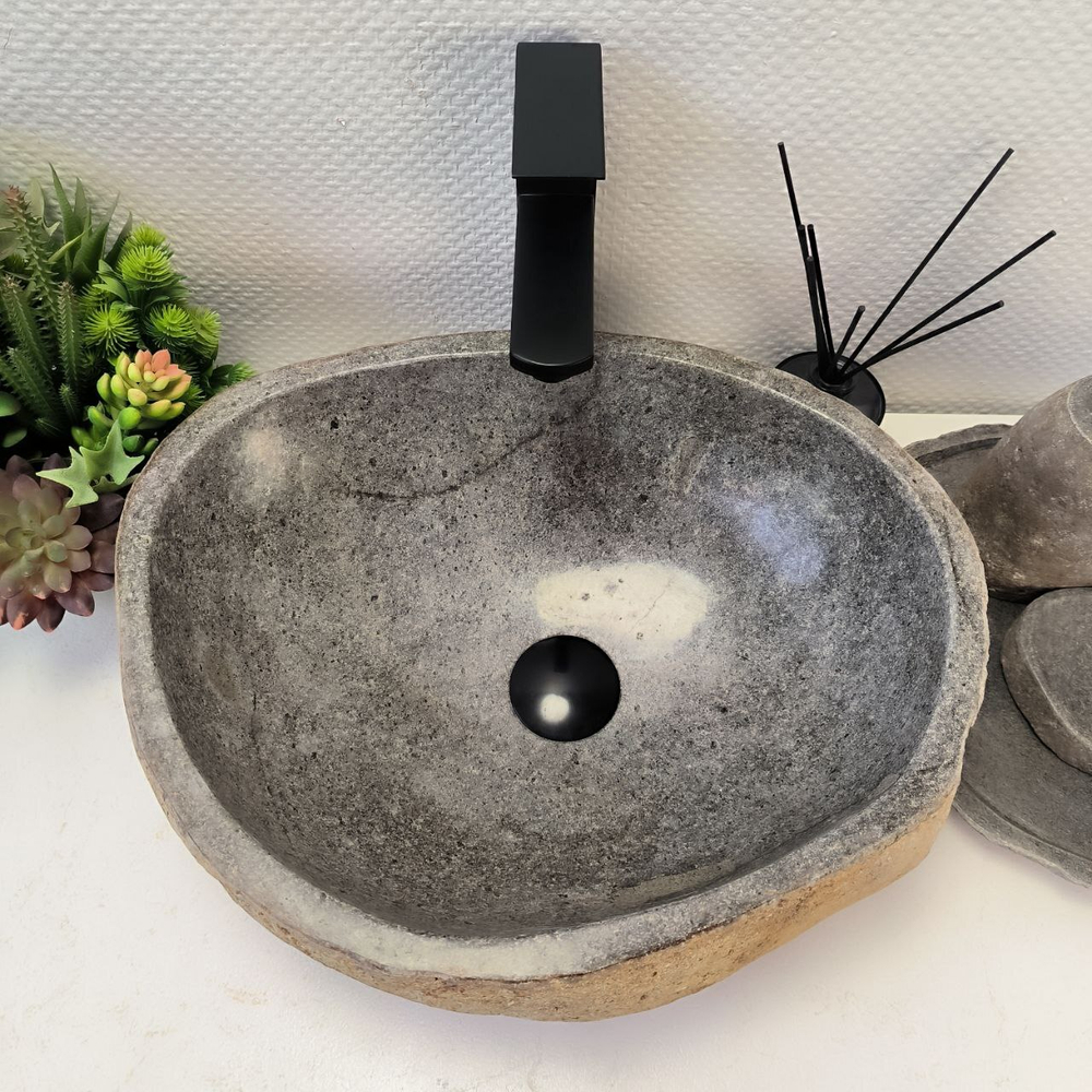 Раковина из речного камня RS-64112 (45*36*15) 0122