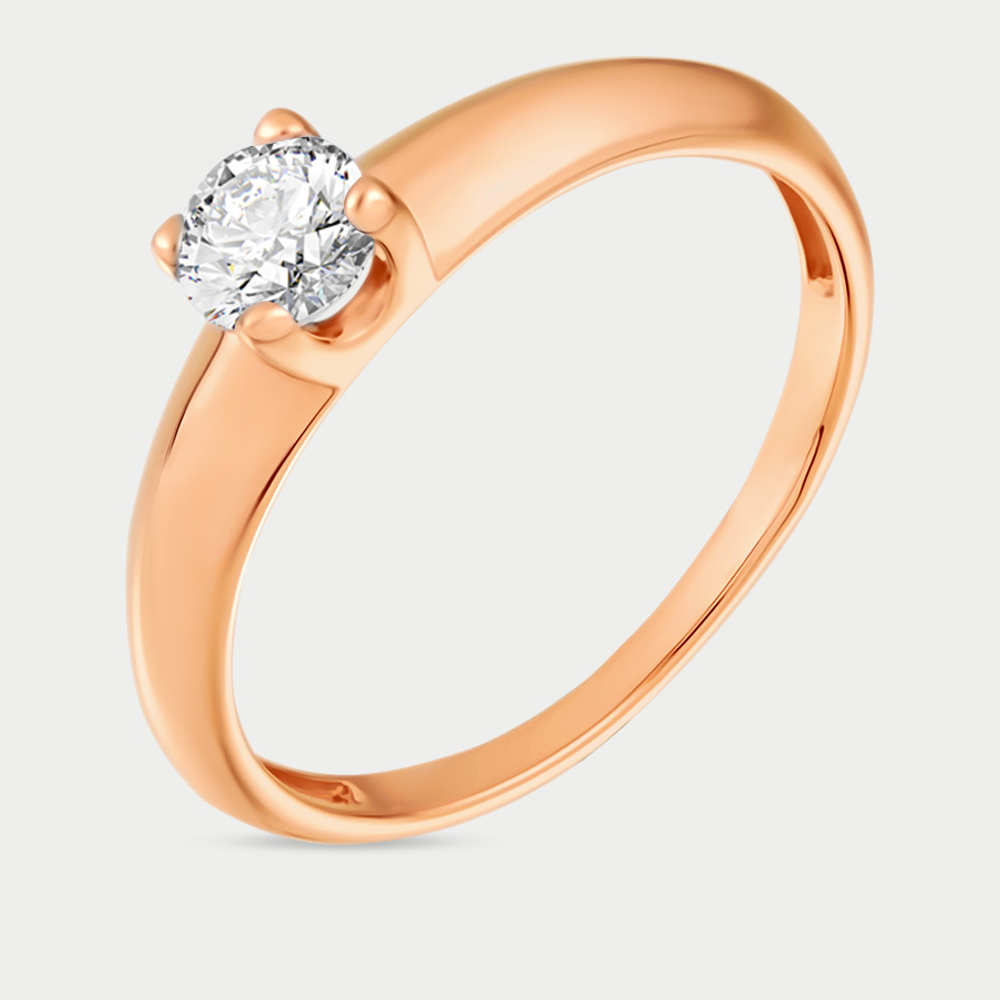 Помолвочное кольцо женское из красного золота 585 пробы с фианитами (арт. 008051-1100)