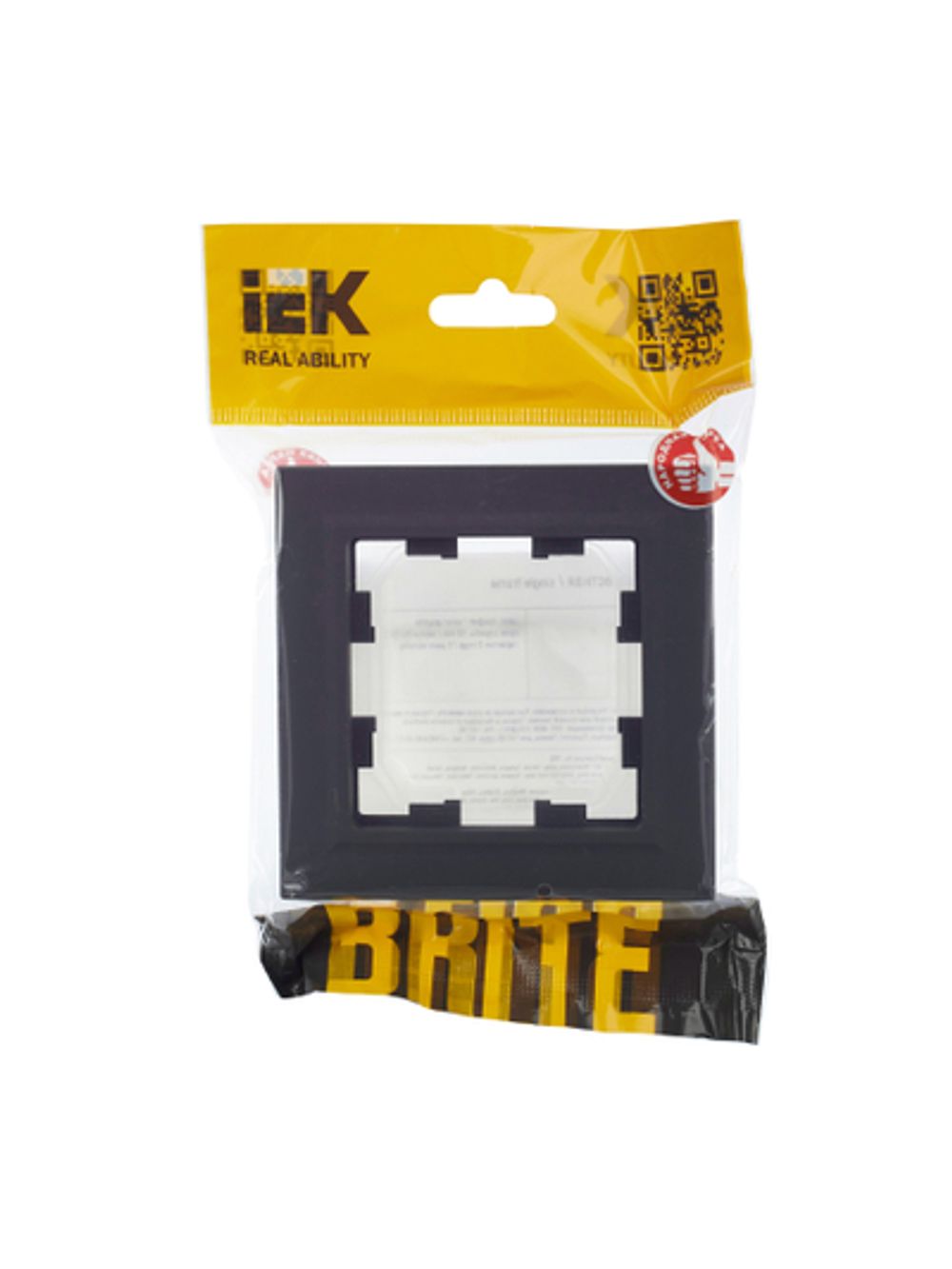 BRITE Рамка 1-местная IP44 РУ-1-БрГ-44 графит IEK