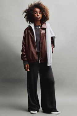 ZARA СПОРТИВНЫЕ БРЮКИ WIDE LEG, СЕРЫЙ