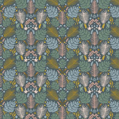 Тропический дитси принт. Джунгли, звери, обезьяны хамелеоны туканы листья