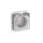ATLASDESIGN AQUA РОЗЕТКА с зазем. со шт. с прозрач. крыш,16А,IP44, мех., быстрозажим. клем.,АЛЮМИНИЙ