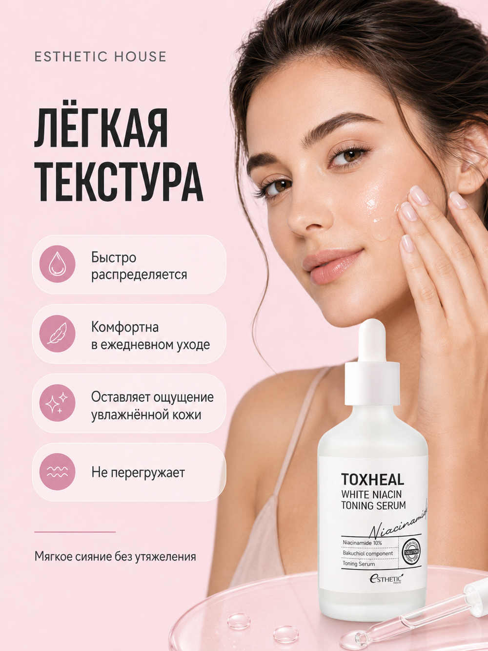 [ESTHETIC HOUSE] Сыворотка для лица ОСВЕТЛЯЮЩАЯ Toxheal White Niacin Toning Serum, 100мл