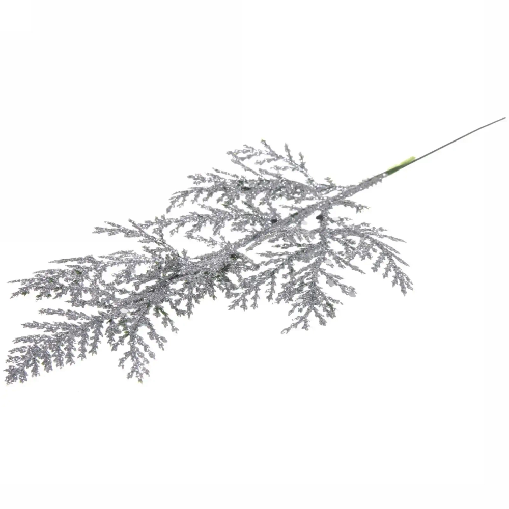 Ветка декоративная «Блеск» 25 см, Серебро