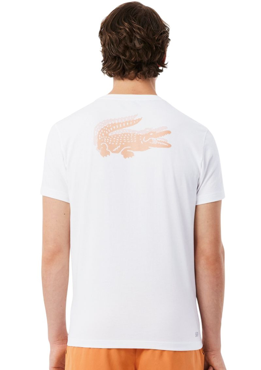 Мужская теннисная футболка Lacoste Ultra Dry Crocodile Graphic - white
