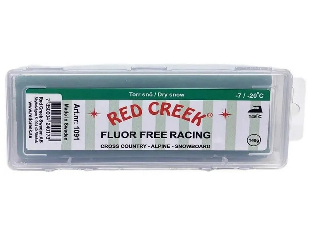 Парафин FFR RED CREEK 1091 FLUOR FREE RACING GREEN Dry Snow зел. -7°/-20°С 140г