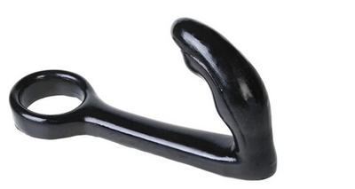 Массажер простаты с эрекционной петлей для пениса Wild Fire (Цвет: черный)