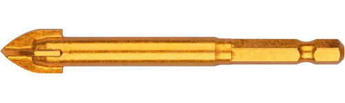 35479 Сверло по кафелю, 4 режущие кромки, титановое покрытие, U-хвостовик под биту 12 х 91 мм FIT