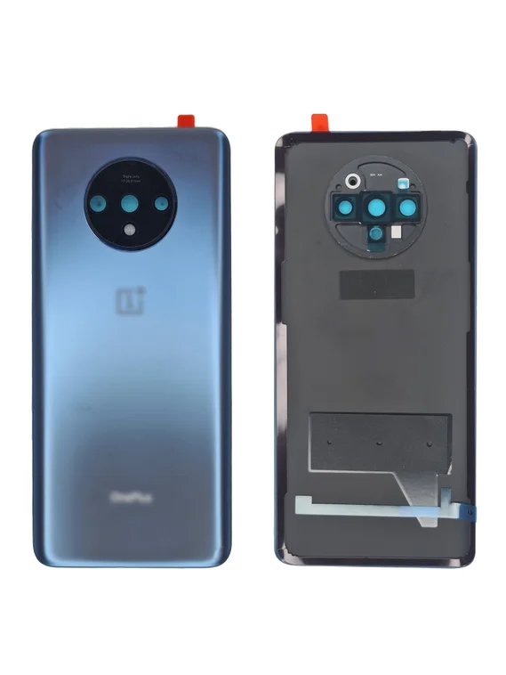 Задняя крышка для OnePlus 7T синяя (Nebula Blue) со стеклом камеры