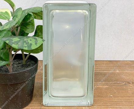 Стеклоблок Vitrablok Половинка Жемчуг Волна 19x9x8 - окрашенный внутри