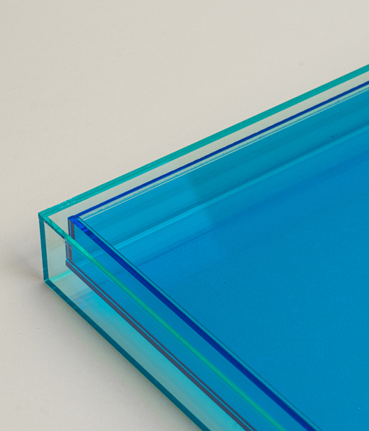 Поднос из акрила 25 х 25 Голубой