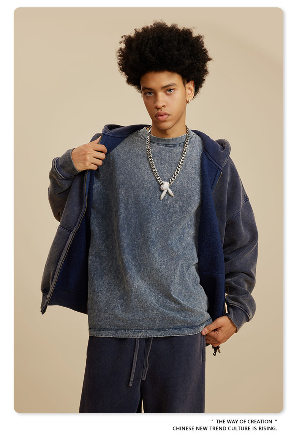 Американский модный брендовый костюм мужской с эффектом потёртости с капюшоном и двойной молнией для мужчин.