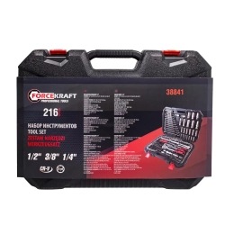 Набор инструментов 216пр. 1/4''3/8''1/2''(6гр.)(4-32мм) FORCEKRAFT FK-38841