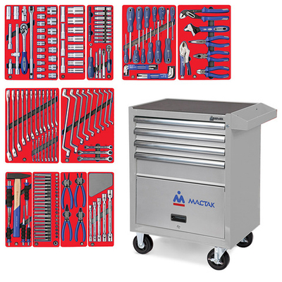 МАСТАК (52-04205G) Набор инструментов "МАСТЕР" в серой тележке, 205 предметов