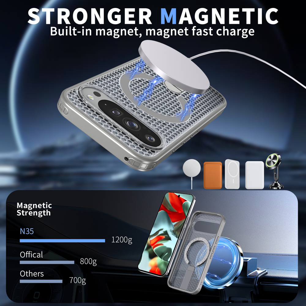 Прозрачный чехол Mesh Pro Magnetic Case для Google Pixel 9 Pro XL