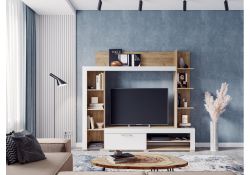 Готовая гостиная Касэль софт вайт / дуб крафт золото