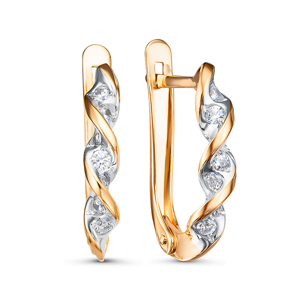 Серьги из золота 585 пробы с Фианит