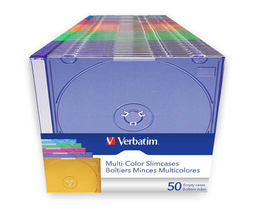Кейсы Verbatim CD / DVD Multi-Colour Slim, Slim Cases для оптических дисков (50 шт)