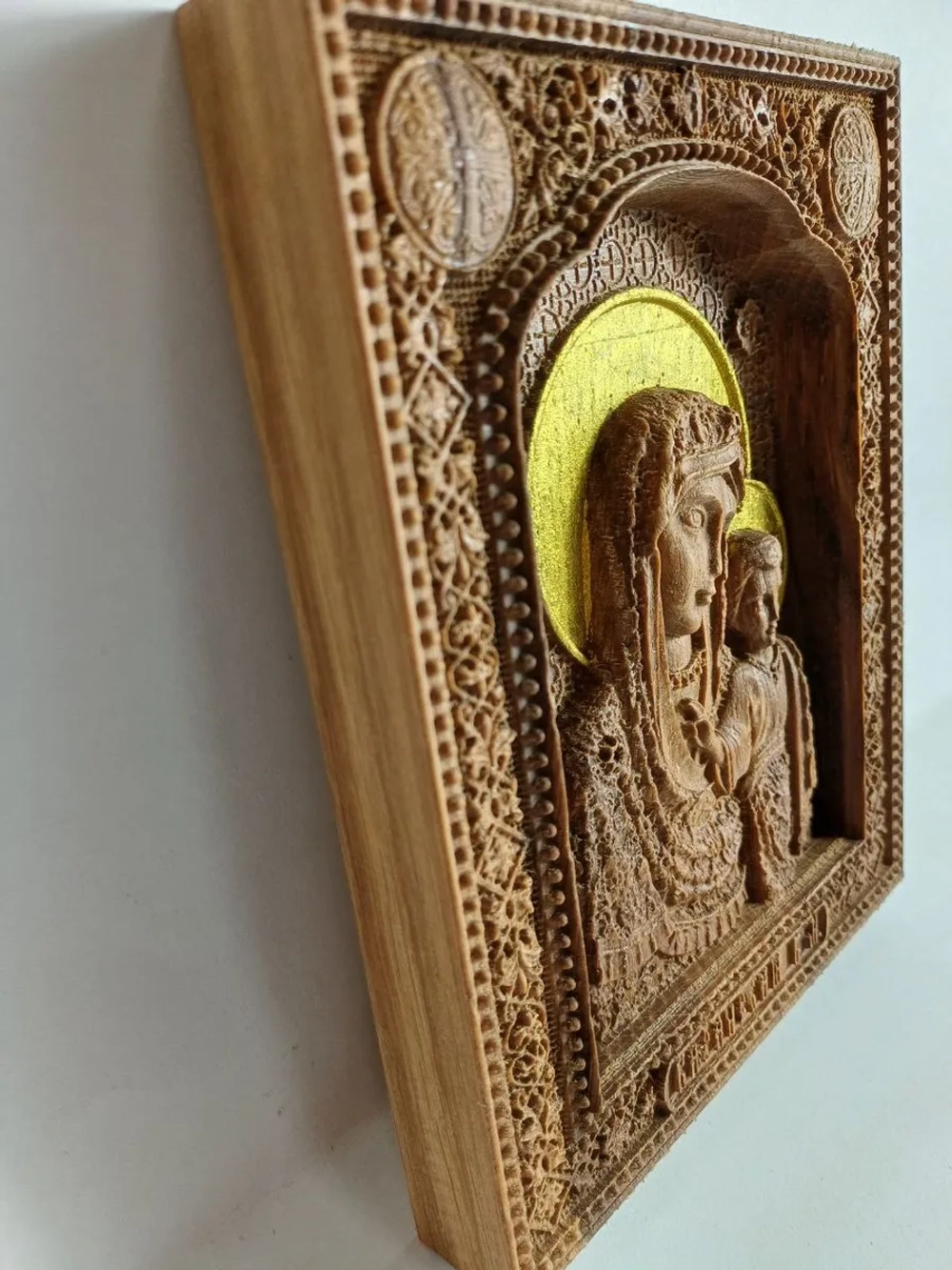 Освященная Икона Казанской Божией Матери 19x23.8см дуб - Кб