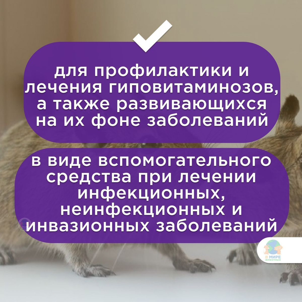 Поливитамины "Шустрик" для грызунов, раствор для орального применения, 20 мл. Витамин А.