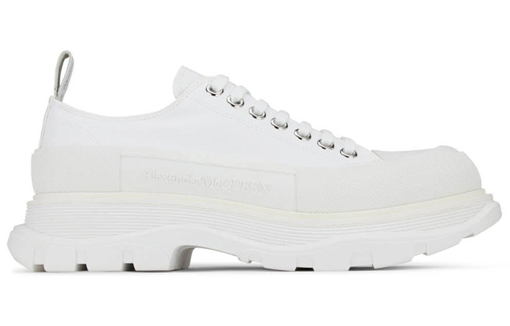 Alexander McQueen Alexander McQueen Tread Slick Canvas Retro Casual Shoes Ankle Martin Boots Men's White