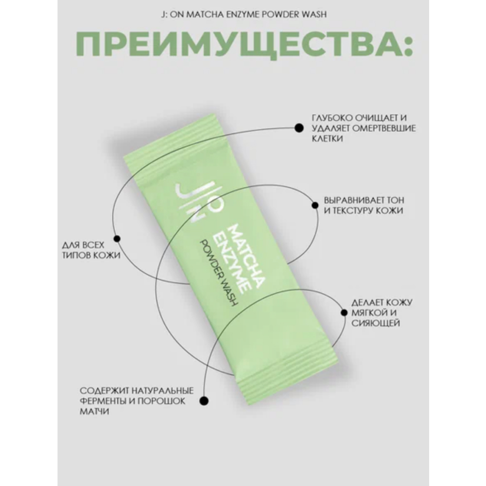 Очищающая энзимная пудра для проблемной кожи J:ON Matcha Enzyme Powder Wash 1 шт.