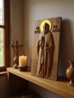 Освященная Икона св. Ильи Муромца ( Печерского) 27.3х14 см