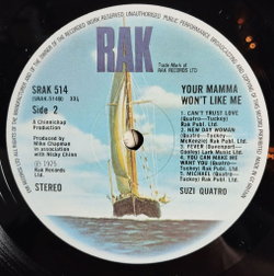 Винтажная виниловая пластинка LP Suzi Quatro Your Mamma Wont Like Me (UK 1975)