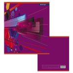 Тетрадь 36л., А5, клетка, Alingar "New line", скрепка, мелованный картон (стандарт) , блок офсет, 4 дизайна в пленке т/у