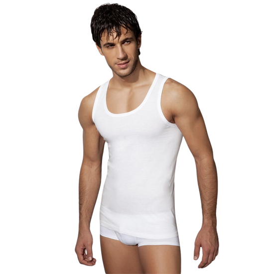 Мужская майка белая из натурального хлопка Doreanse 2005