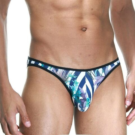 Мужские трусы слипы синие с цветочным принтом Cosmos Colors FR20_BG