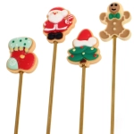 Набор для десерта «Символы праздника» 4предмета (2ложки+2вилки) в подарочной коробке,цвет золото