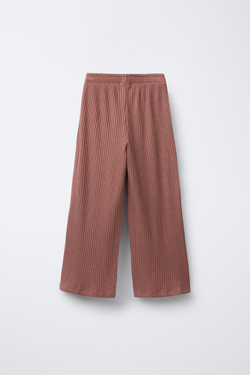 ZARA МАЙКА В РУБЧИК И БРЮКИ С КРУЖЕВНОЙ ОТДЕЛКОЙ, ЧЕРЕПИЧНЫЙ