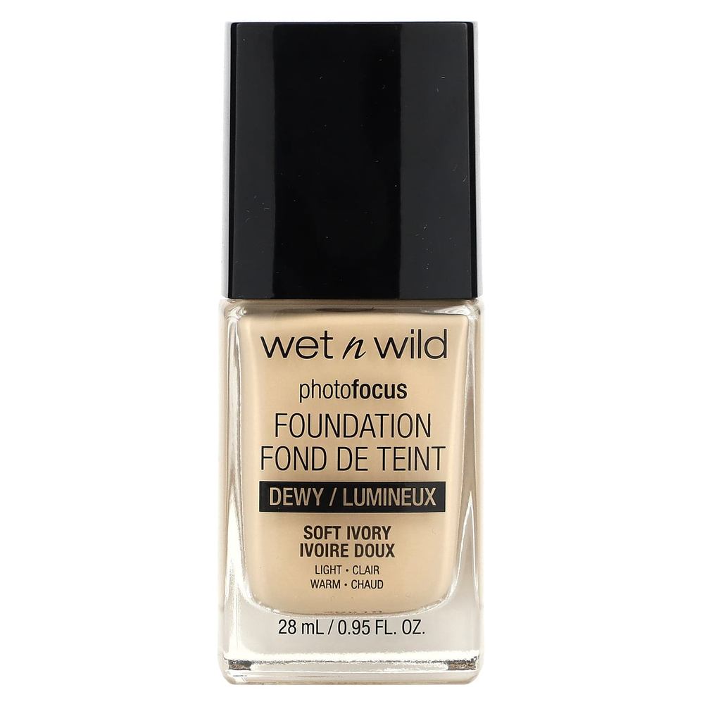 wet n wild, PhotoFocus Foundation, Dewy, мягкая слоновая кость, 28 мл (0,95 жидк. унц.)